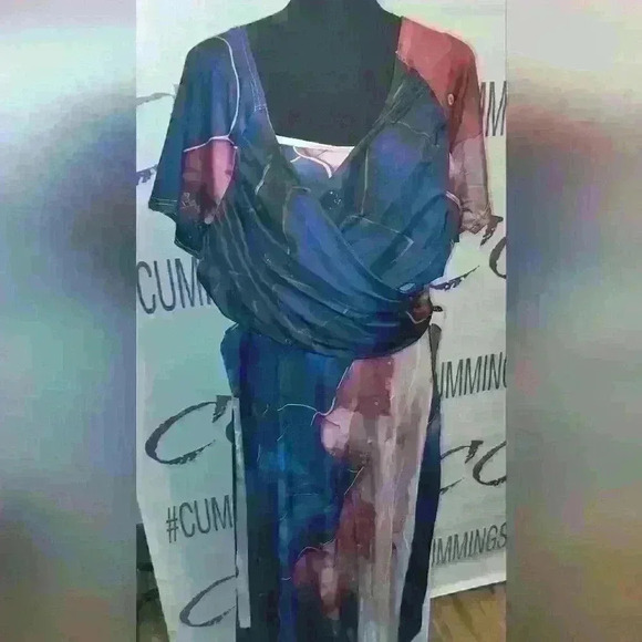 Gorgeous two-piece wrap dress size 2X brand new never been worn - Picture 3 of 11